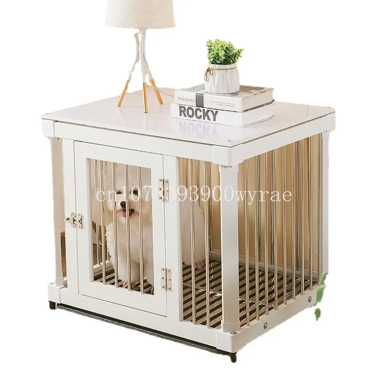 

Stainless Steel with Toilet Wooden Household Indoor Bold Corgi Chai Dog Golden Retriever Large, Medium and Small Dogs Dog Cage