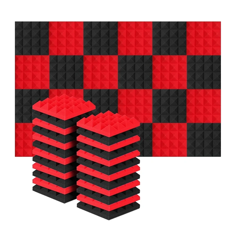 24Pcs 25X25x5cm Studio Acoustic Soundproof Foam Pyramid Noise Insulation Sound Absorption Treatment Panels
24Pcs 25X25x5cm Studio Acoustic Soundproof Foam Pyramid Noise Insulation Sound Absorption Treatment Panels