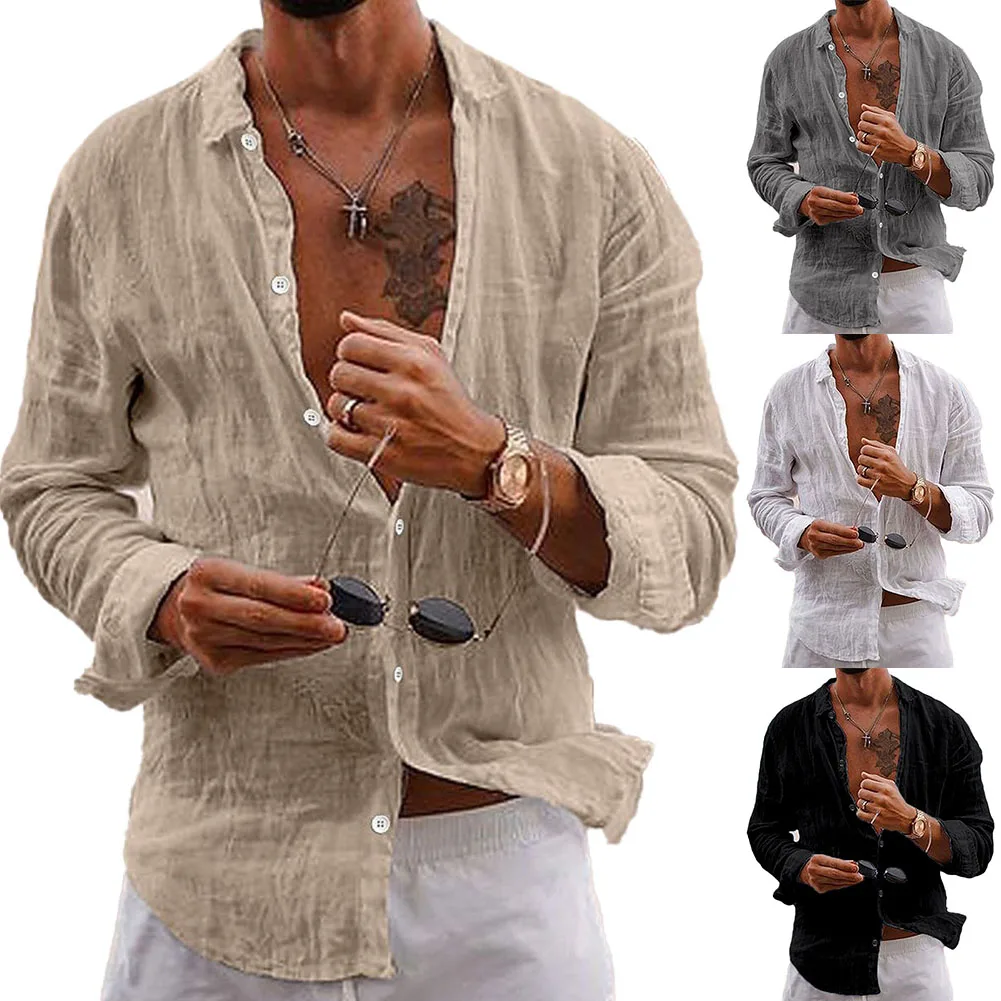 All Season Men's Casual Cotton Blend Shirts And Blouse Long Sleeve Solid Single Breasted Button Lapel Shirt Tops Male Clothing
All Season Men's Casual Cotton Blend Shirts And Blouse Long Sleeve Solid Single Breasted Button Lapel Shirt Tops Male Clothing