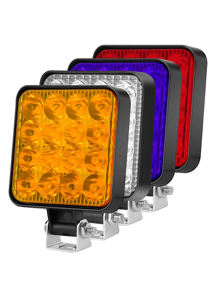 

Dust Proof Work Light 16 LED Headlights Off Road 4X4 Spotlight 1200LM 12V 48w For Jeep Truck Car Motorcycle Tractor SUV ATV