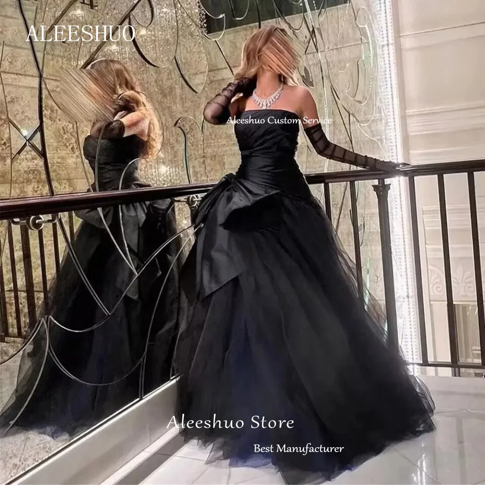 Aleeshuo Black Sexy Strapless Prom Dress Tulle Evening Dress Saudi Arabia Formal Ball Gown فستان سهرة Floor Length Party Dress
Aleeshuo Black Sexy Strapless Prom Dress Tulle Evening Dress Saudi Arabia Formal Ball Gown فستان سهرة Floor Length Party Dress