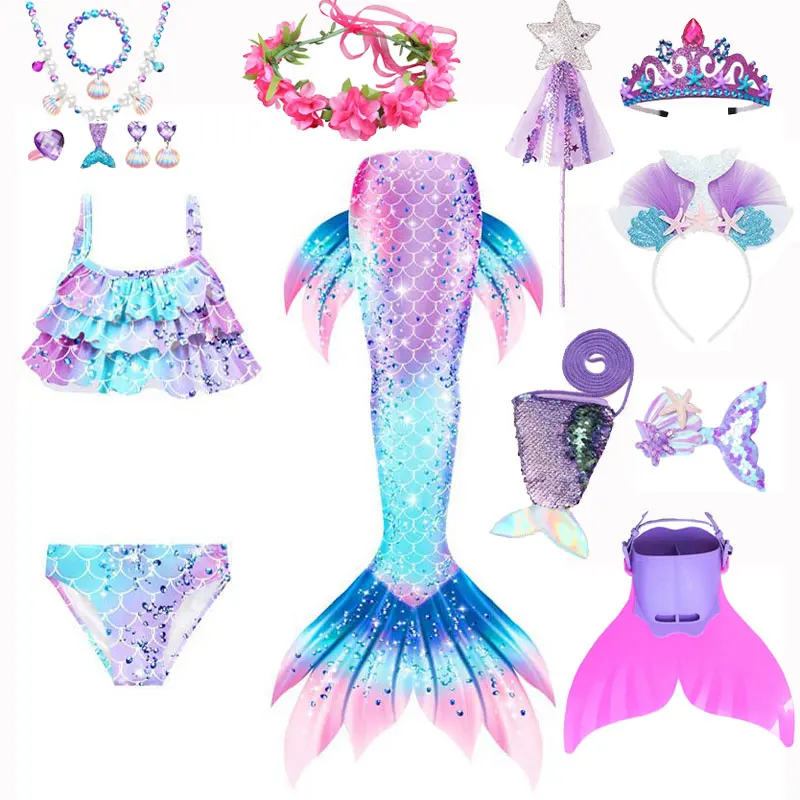 Kids Mermaid Tail For Swimming With Bikini Bathing Suit Accessories Girls Princess Mermaid Beach Wear Party Fancy Cosplay Dress
Kids Mermaid Tail For Swimming With Bikini Bathing Suit Accessories Girls Princess Mermaid Beach Wear Party Fancy Cosplay Dress