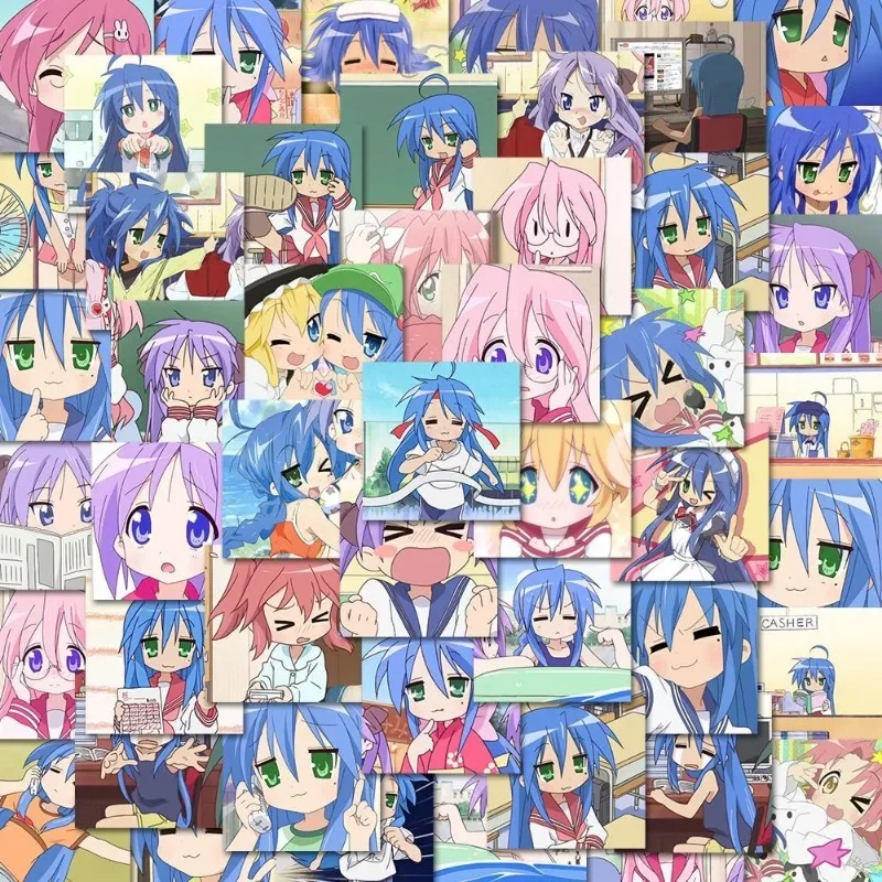 

Lucky Star Anime Sticker Izumi Konata Hiiragi Kagami Kawaii Stickers School Supplies Stationery Ipad Laptop Phone Case Decor