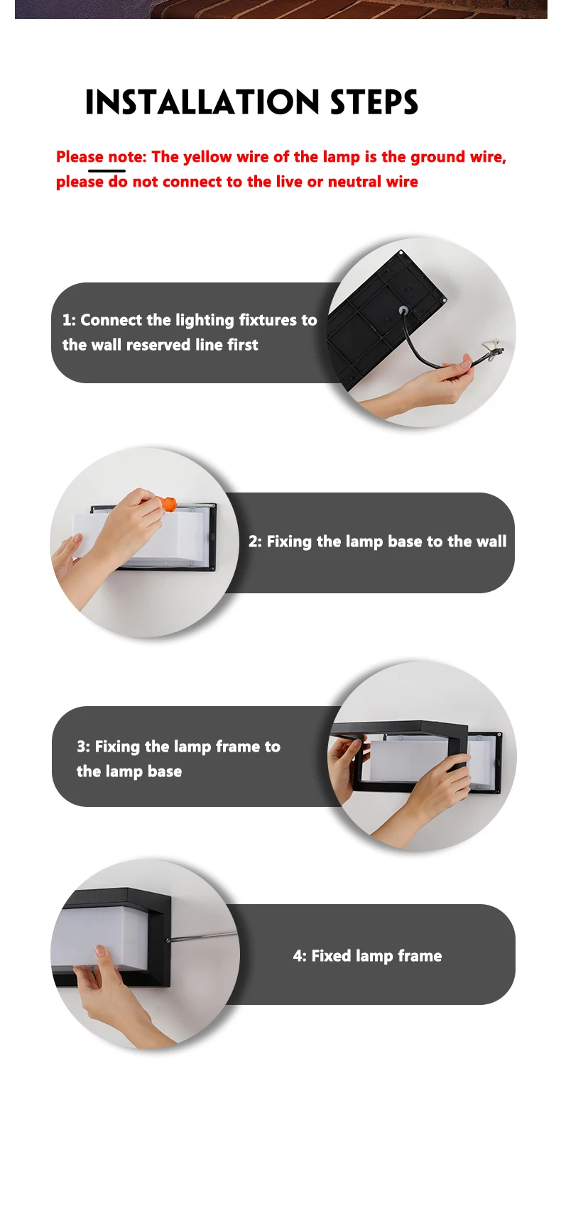 Exterior waterproof LED wall light for home