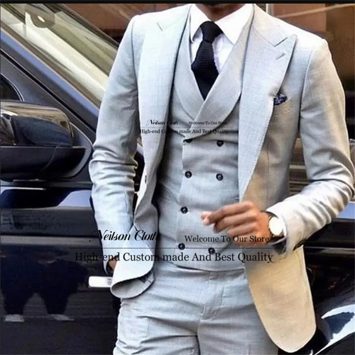 Fashion Gray Men Suits Peaked Lapel Groom Wedding Tuxedos 3 Pieces Sets Male Prom Blazers Groomsmen Slim Fit Terno Masculino
Fashion Gray Men Suits Peaked Lapel Groom Wedding Tuxedos 3 Pieces Sets Male Prom Blazers Groomsmen Slim Fit Terno Masculino