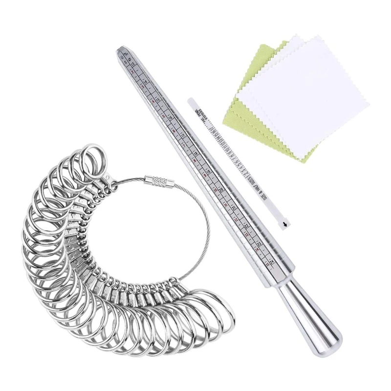 517F Set of 7 Ring Sizer Belt Ring Measuring Circles Polishing Cloth for Jewelry Ring
517F Set of 7 Ring Sizer Belt Ring Measuring Circles Polishing Cloth for Jewelry Ring