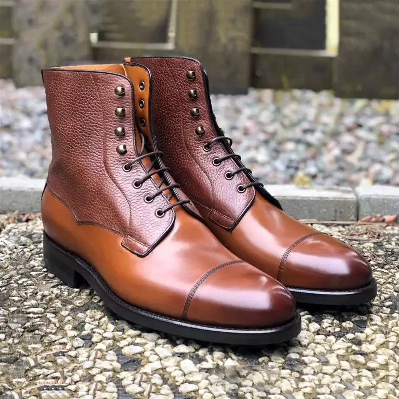New Men Motorcycle Ankle Boots PU Color Matching Fashion Classic Retro Street Round Head Stitching Lace Casual Men Shoes
New Men Motorcycle Ankle Boots PU Color Matching Fashion Classic Retro Street Round Head Stitching Lace Casual Men Shoes