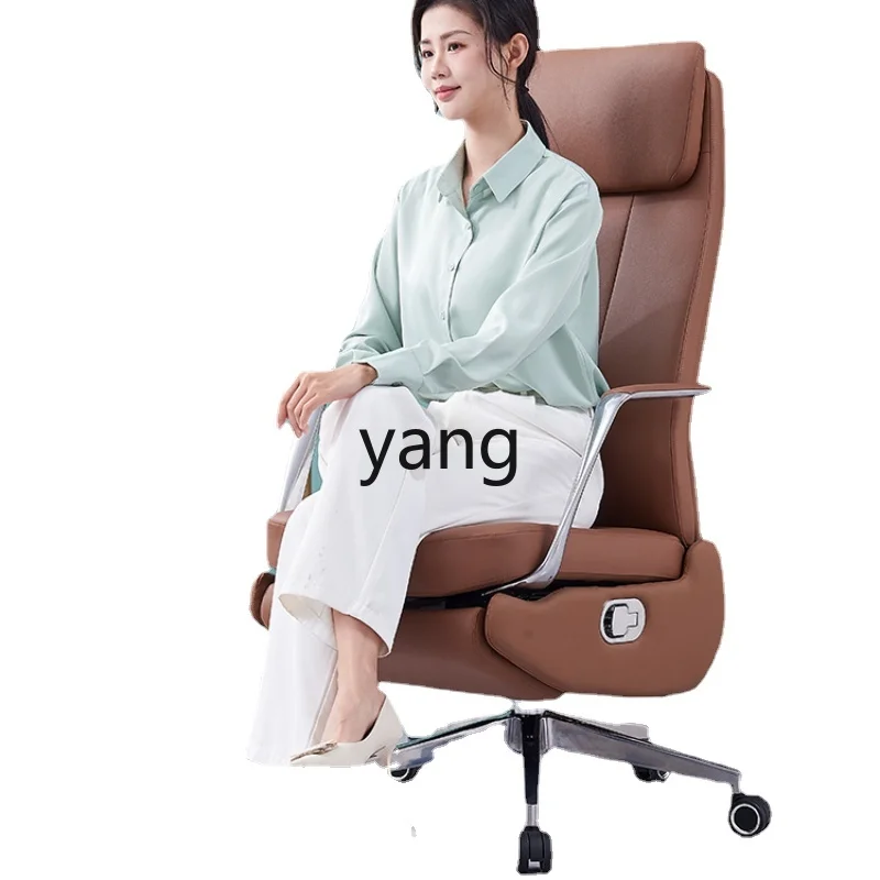 

Yjq Leather Office Chair High-End Executive Chair Comfortable Long-Sitting Reclining Electric Ergonomic Computer Chair