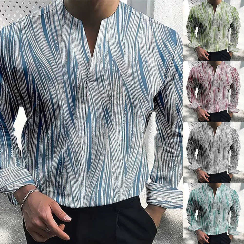 Men Casual Long Sleeve Geometric Printed V-Neck Dress Pullover Shirt Pointed Collar Office Blouse Tops Tee Mens Casual Shirts
Men Casual Long Sleeve Geometric Printed V-Neck Dress Pullover Shirt Pointed Collar Office Blouse Tops Tee Mens Casual Shirts