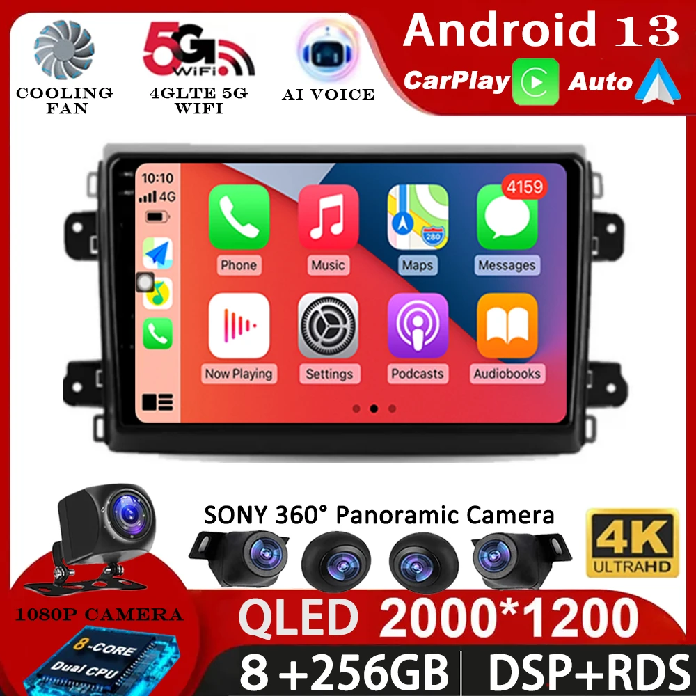 

Andriod 13 Carplay Auto For Fiat Ducato Van L3H2 2021 - 2023 Car Radio Multimedia Video Player Stereo Navigation GPS DVD 4G WiFi