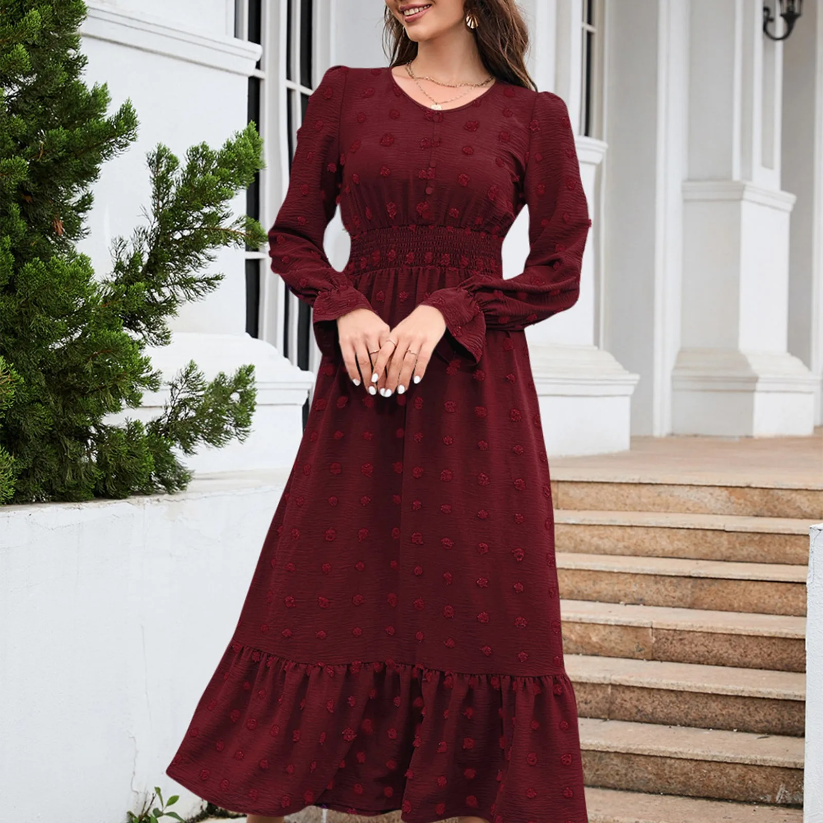 Floral Print Long Dress Women Long Sleeve High Waist Elegant Party Dress Ladies Casual Spring Summer Maxi Ruffle Edge Dress
Floral Print Long Dress Women Long Sleeve High Waist Elegant Party Dress Ladies Casual Spring Summer Maxi Ruffle Edge Dress