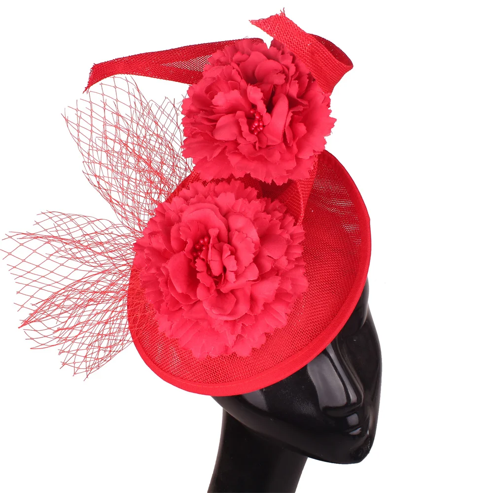 

New Tea Party Fascinators Kentucky Headband Derby Hat Wedding Cocktail Flower Feathers Ribbon Fascinator Hat for Women Millinery