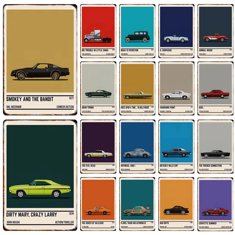 

80s Classic Car Metal Tin Sign Vintage Sports Car Poster Plaque Tin Painting Garage Car Club Man Cave Wall Art Home Decor Mural