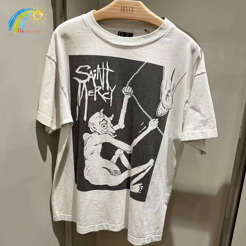 Hip Hop Monster Print Saint Michael T Shirt Men Women High Quality Vintage Washed Old Tee Top Oversized Casual T-Shirt
Hip Hop Monster Print Saint Michael T Shirt Men Women High Quality Vintage Washed Old Tee Top Oversized Casual T-Shirt