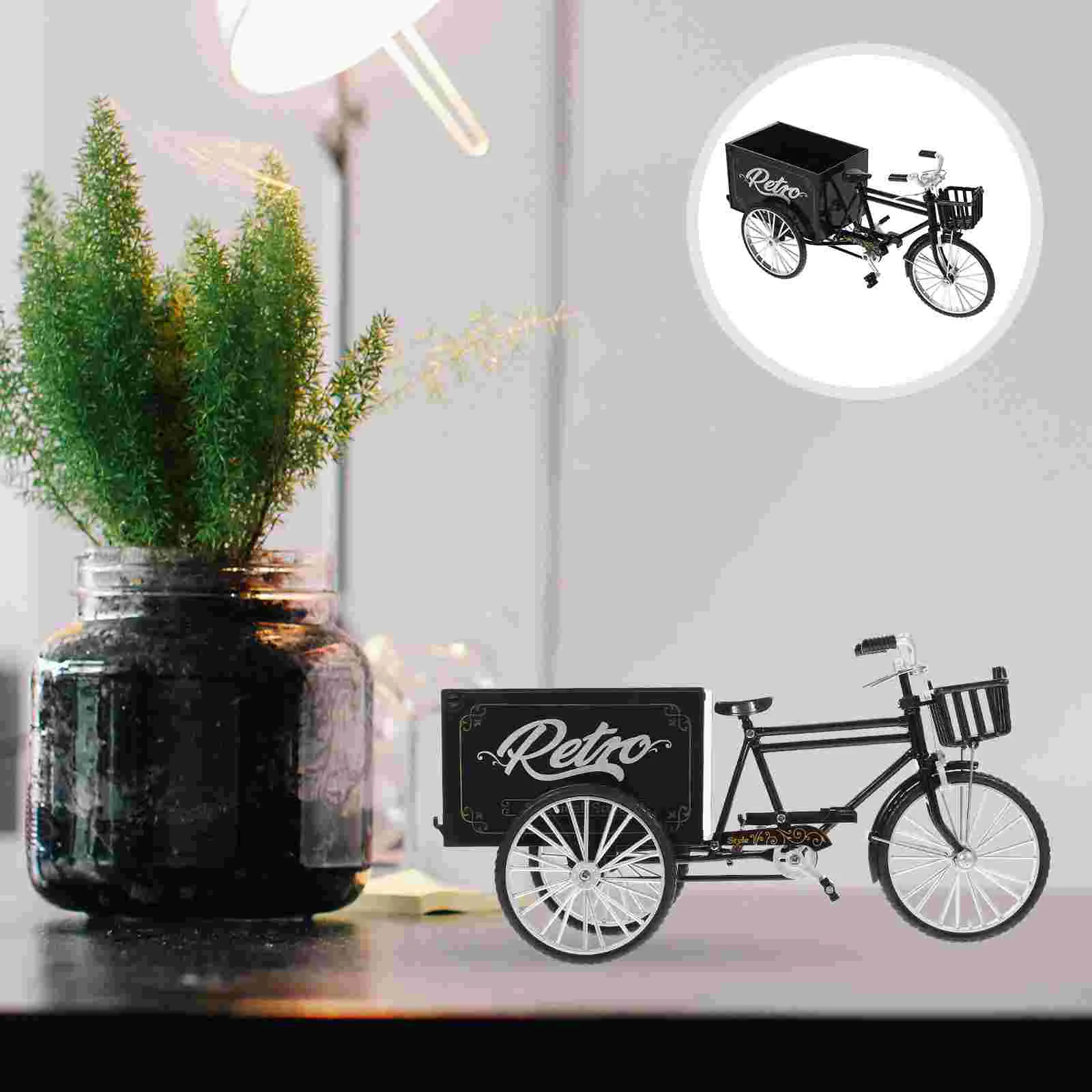 Retro Mini Bicycles Model Miniature Tricycle Sculpture Mini Cart Wheelbarrow Toy Vintage Vehicle Ornament Dollhouse
Retro Mini Bicycles Model Miniature Tricycle Sculpture Mini Cart Wheelbarrow Toy Vintage Vehicle Ornament Dollhouse