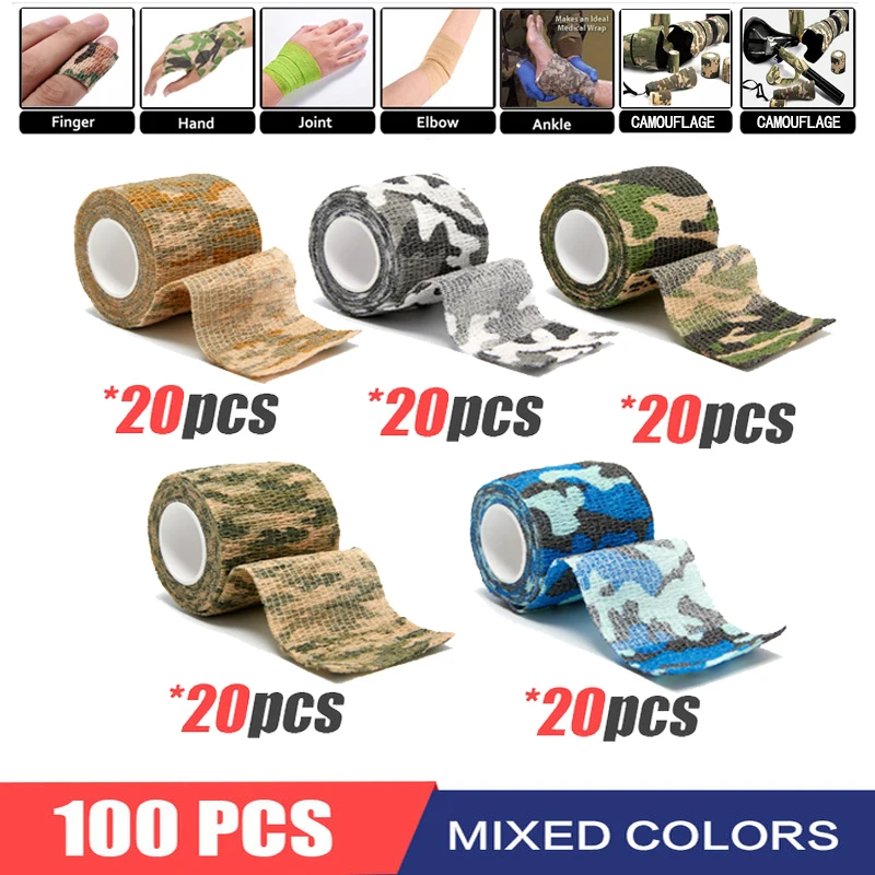 100Pcs Hunting Camouflage Elastic Bandage Self Fixing Sports Kinesiology Tape Bandage Protector Ankle Knee Finger Arm Bandage
100Pcs Hunting Camouflage Elastic Bandage Self Fixing Sports Kinesiology Tape Bandage Protector Ankle Knee Finger Arm Bandage