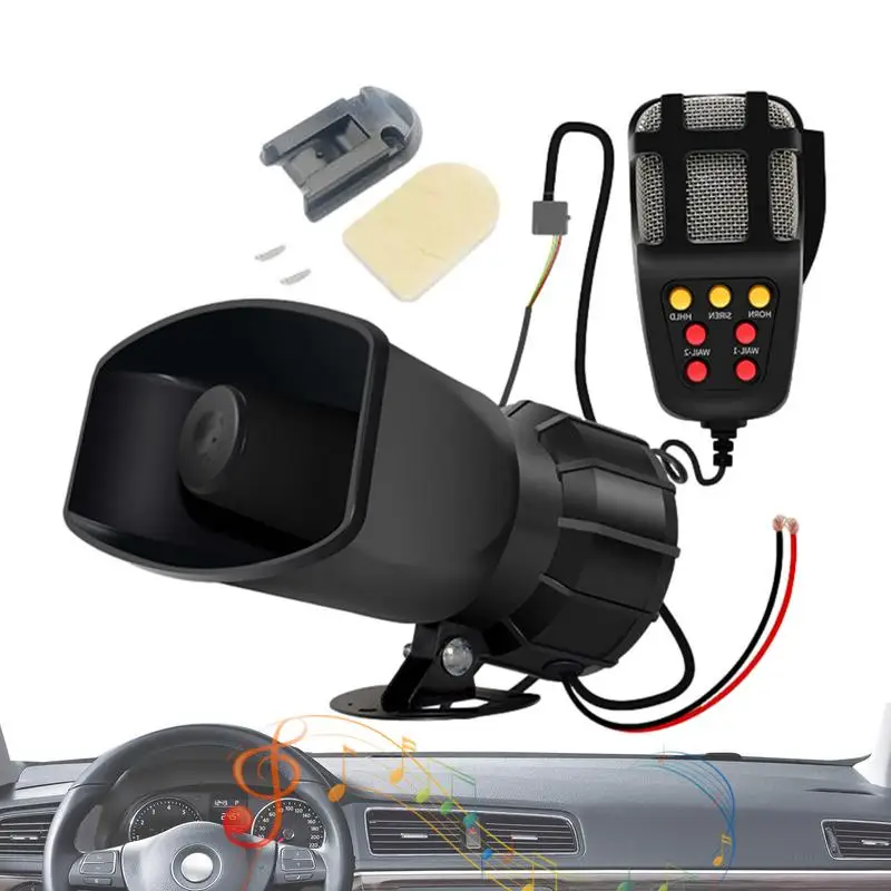 

Car PA Speaker 12V 100W Warning Horn PA Speaker With 7 Sounds Loud Car Loud Warning Siren Speaker With Mic PA System Portable