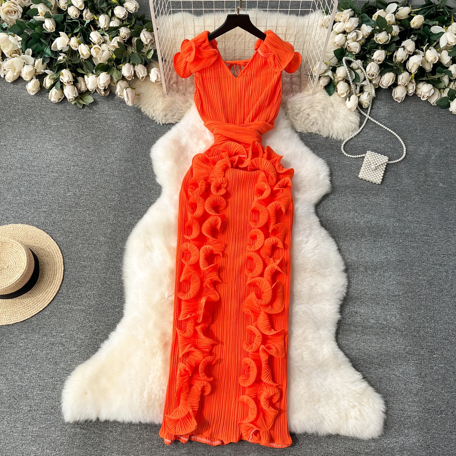 Clothland Women Elegant Ruffled Midi Dress Sashes V Neck Zipper Lace Up One Piece Female Retro Dresses Vestido QD473
Clothland Women Elegant Ruffled Midi Dress Sashes V Neck Zipper Lace Up One Piece Female Retro Dresses Vestido QD473
