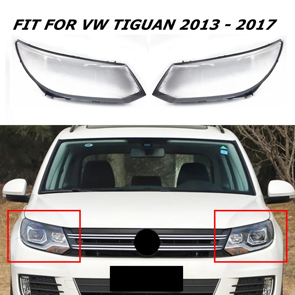 

Fit For VW Tiguan 2013 2014 2015 2016 2017 Exterior of Headlamp Cover Lampshade Lens Transparent Auto Shell