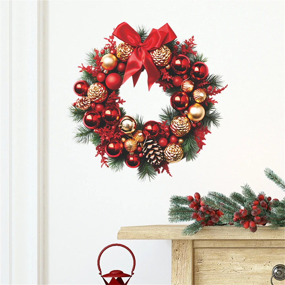 Christmas Decorations Wreath Wall Stickers PVC Waterproof Self-adhesive Wall Decals Wallpaper For New Year Home Decor
Christmas Decorations Wreath Wall Stickers PVC Waterproof Self-adhesive Wall Decals Wallpaper For New Year Home Decor