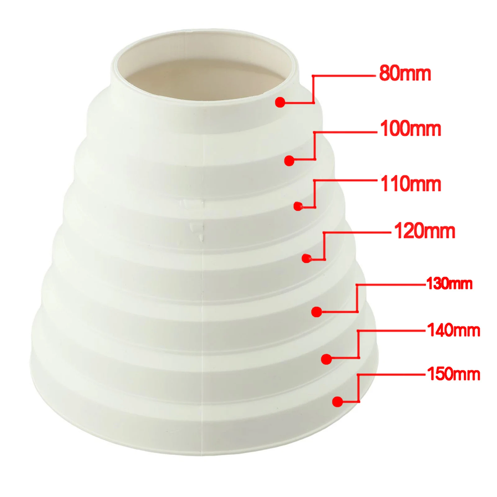 

Seamless Air Duct Connector Join Ducts with Different Diameter Available Sizes 80mm 100mm 110mm 120mm 130mm 140mm 150mm