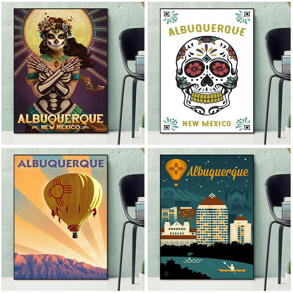 New Mexico Art Prints Hot Air Balloon And Skull Albuquerque Wall Art Home Decoration Tourism Art Poster And Prints Unframed
New Mexico Art Prints Hot Air Balloon And Skull Albuquerque Wall Art Home Decoration Tourism Art Poster And Prints Unframed