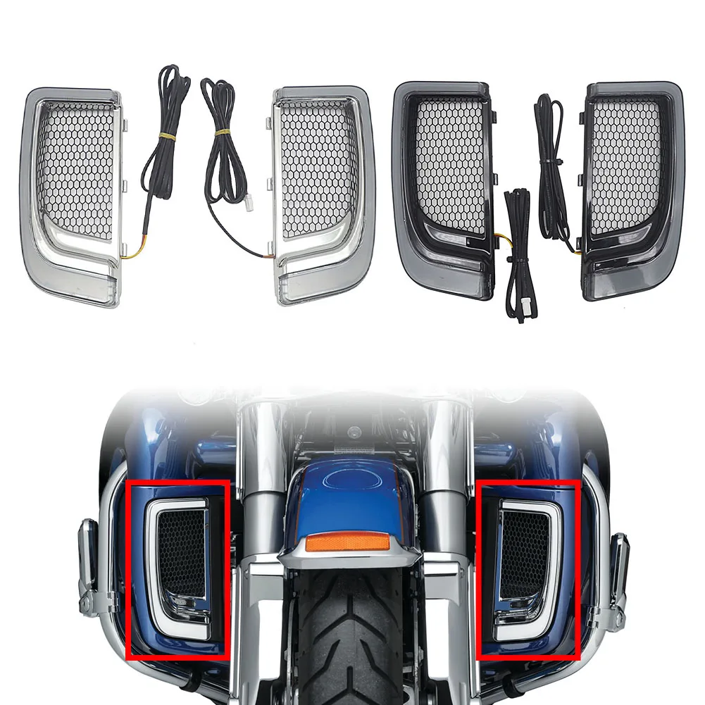 1Pair Motorcycle LED Fairing Lower Grills Turn Signal Light Indicator For 2014-2023 Harley Davidson Touring
1Pair Motorcycle LED Fairing Lower Grills Turn Signal Light Indicator For 2014-2023 Harley Davidson Touring
