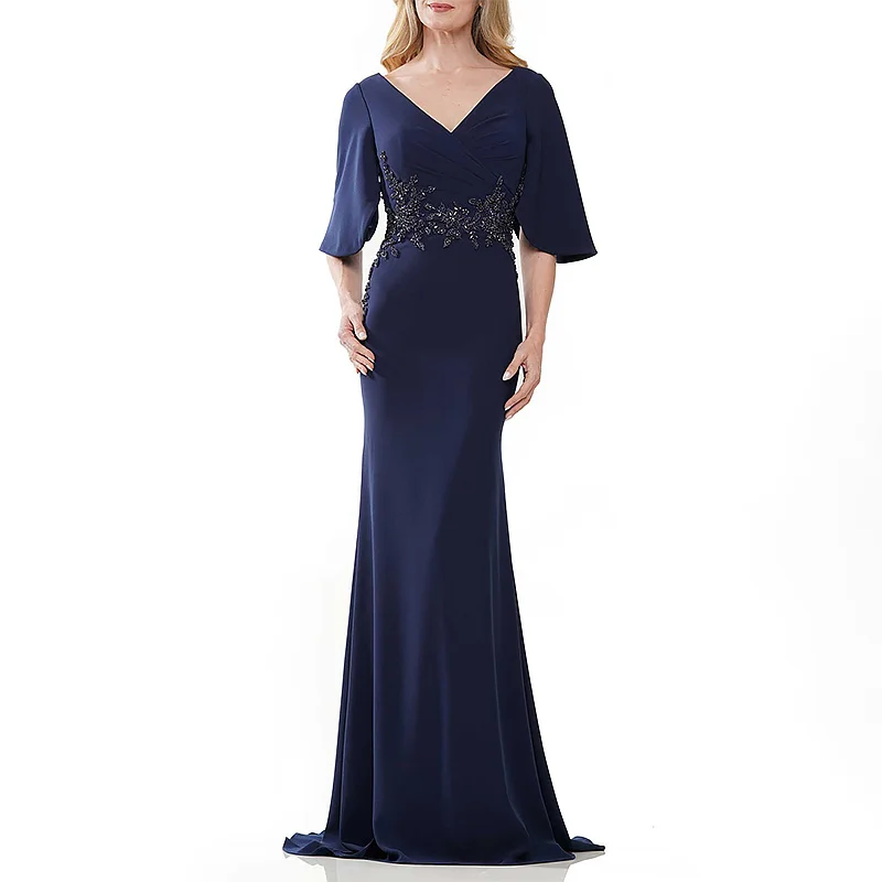 

Женское длинное вечернее платье с бусинами, элегантное платье в пол с V-образным вырезом и юбкой-годе, свадебное платье для особых мероприятий, платье для церемонии, 2023