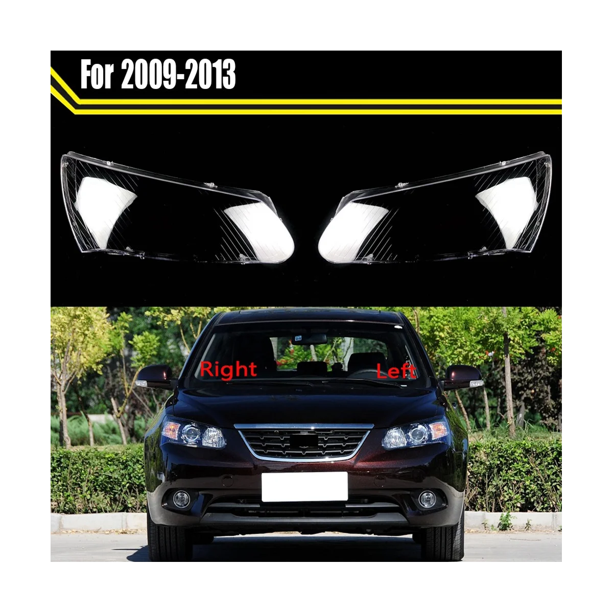 

Transparent Lamp Cover Headlight Lens Cover Headlight Housing Auto for Geely Diluxe EC7 Hatchback 2009-2013