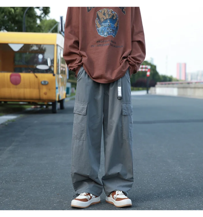 Autumn Casual Pants Men Fashion Pocket Cargo Pants Men Japanese Streetwear Hip Hop Loose Straight Pants Mens Trousers A26
Autumn Casual Pants Men Fashion Pocket Cargo Pants Men Japanese Streetwear Hip Hop Loose Straight Pants Mens Trousers A26