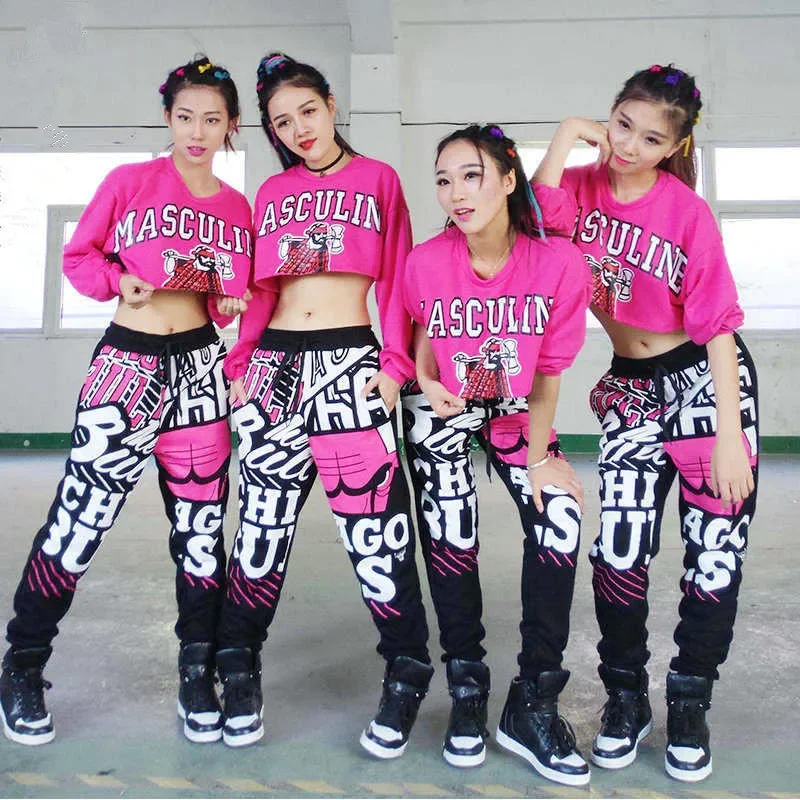 

Hip hop dance practice pants women dance suit with 3 styles Adult pants joggers star Sweatpants Pattern Costumes Grey harem