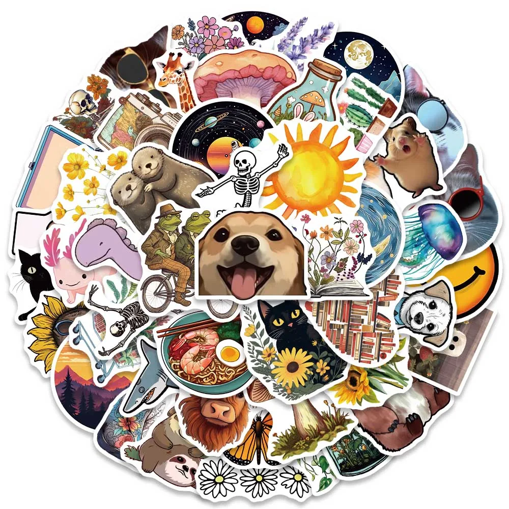 50pcs Vinyl Laptop Decals Cute Cartoon Animals Flowers Anime Stickers For Luggage Guitar Skateboard Waterproof Graffiti
50pcs Vinyl Laptop Decals Cute Cartoon Animals Flowers Anime Stickers For Luggage Guitar Skateboard Waterproof Graffiti