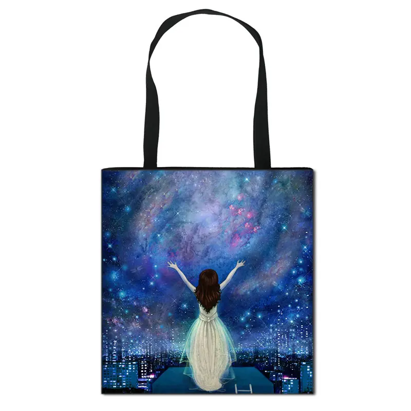 

Galaxy Star Printing Women Handbag Ladies Fashion Shoulder Bags Teenager Girls Storage Bag Female Totes Shopping Bag