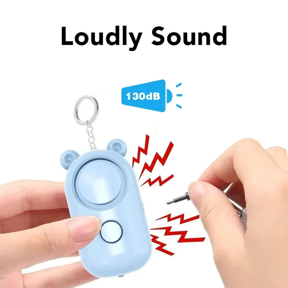 

130dB Self Defense Keychain Alarm With LED Light Personal Security Protect Scream Loud Emergency Alert For Women Child Elder