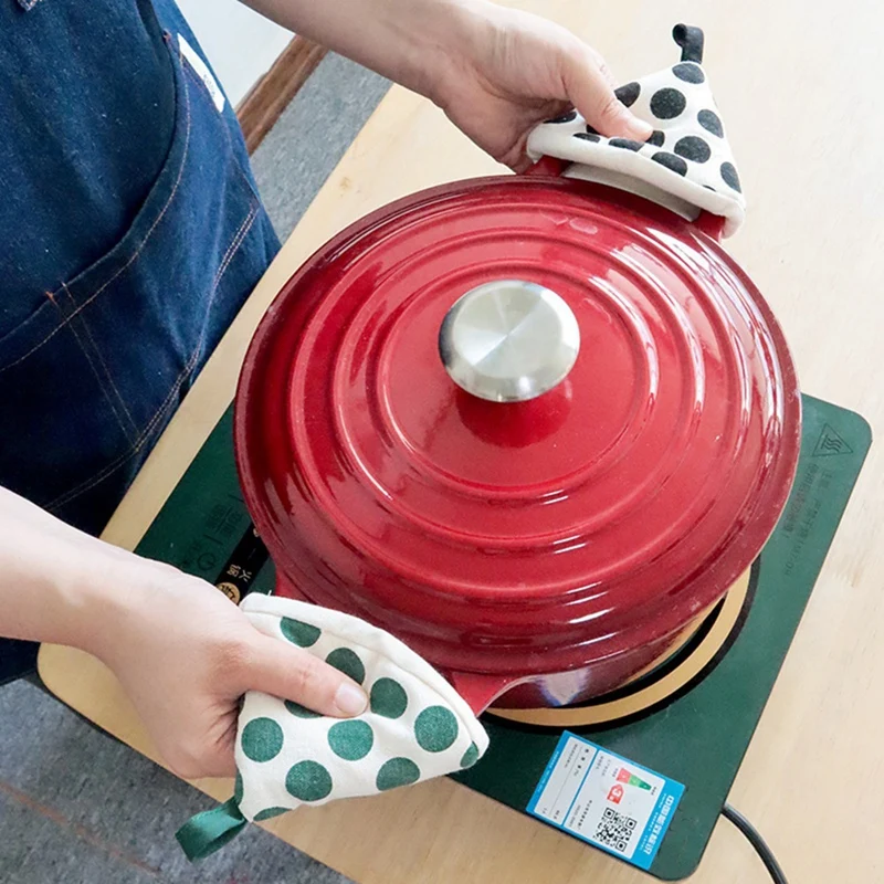 Женские перчатки, треугольные перчатки для теплоизоляции горшков, ручные перчатки с теплоизоляцией, симпатичная Женская крышка, куртка для горшков