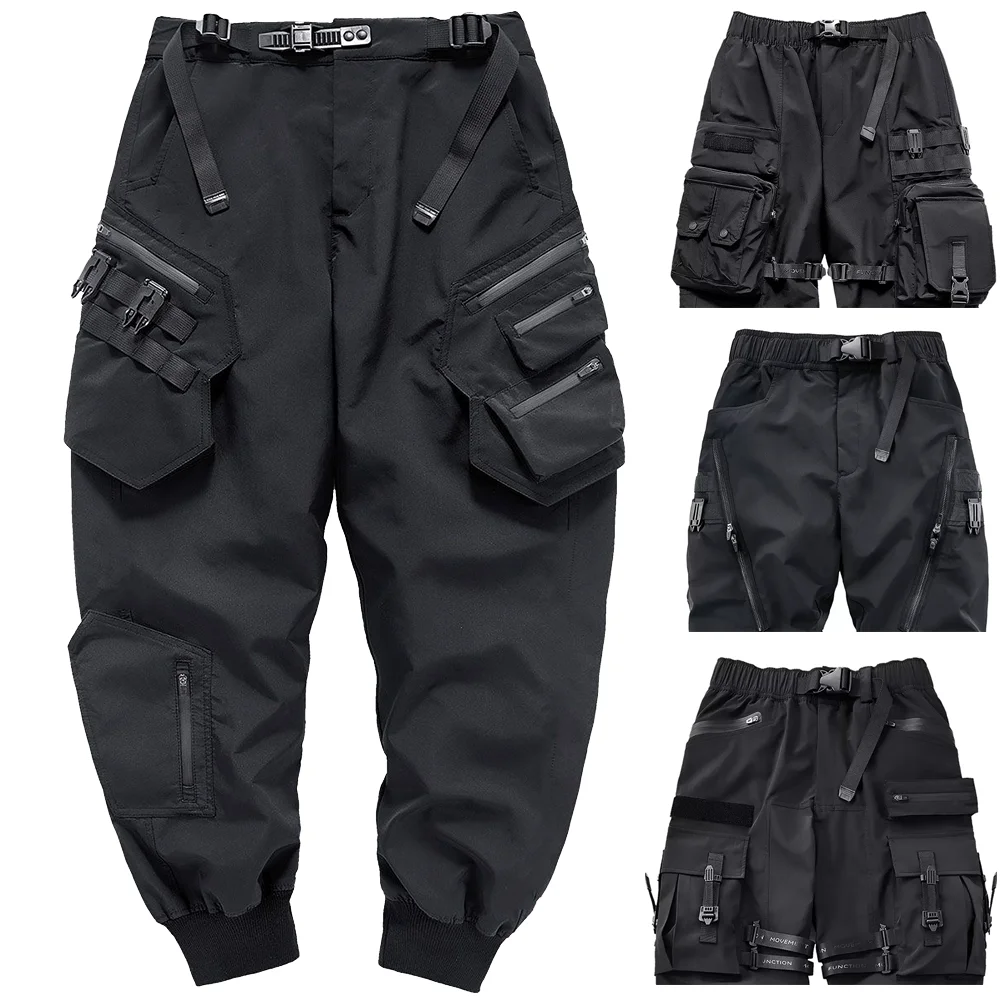 

Multi Pockets Japanese Harajuku Urban Streetwear Black Cyberpunk Trousers Techwear Joggers Y2k Cargo Pants For Men