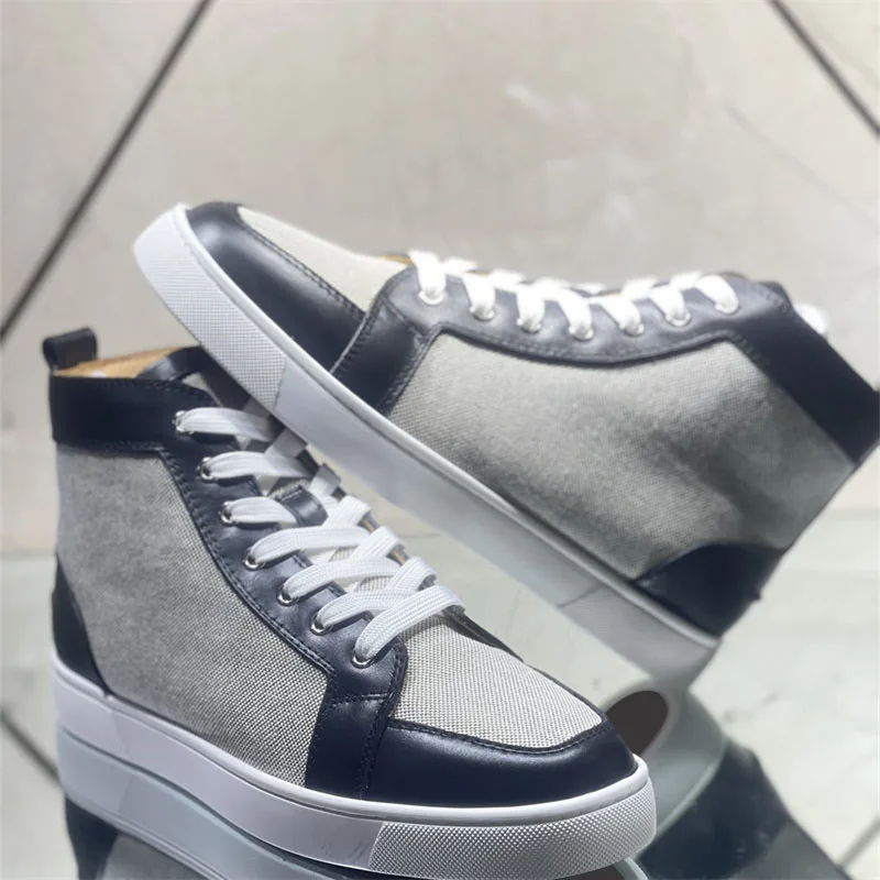Luxury Designer Black Leather Beige Denim Style High Top Red Bottoms Shoes For Men's Casual Flats Loafers Women Driving Sneakers
Luxury Designer Black Leather Beige Denim Style High Top Red Bottoms Shoes For Men's Casual Flats Loafers Women Driving Sneakers