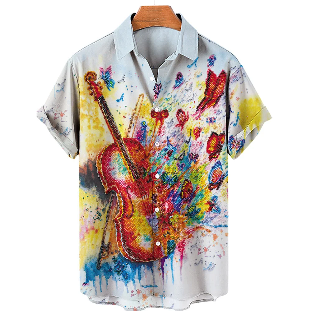 Hawaiian Men's Shirt Cuban Collar Music Short Sleeve For Mens Fashion 3d Musical Guitar Casual Oversized Tops Floral Camisas
Hawaiian Men's Shirt Cuban Collar Music Short Sleeve For Mens Fashion 3d Musical Guitar Casual Oversized Tops Floral Camisas