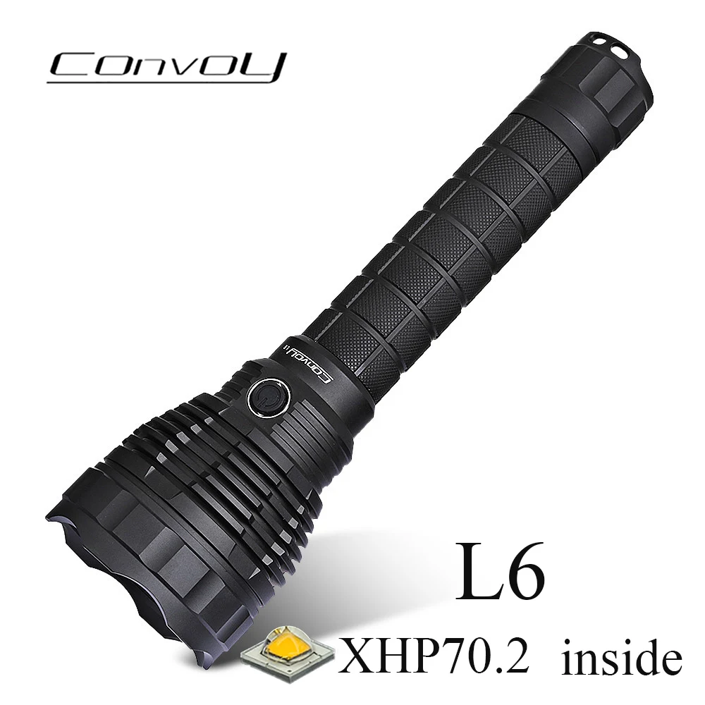 

Convoy L6 with XHP70.2 Led Flashlight Flash Light Linterna Powerful Hunting Camping Hiking Lamp 26650 Portable Lantern 4300lm