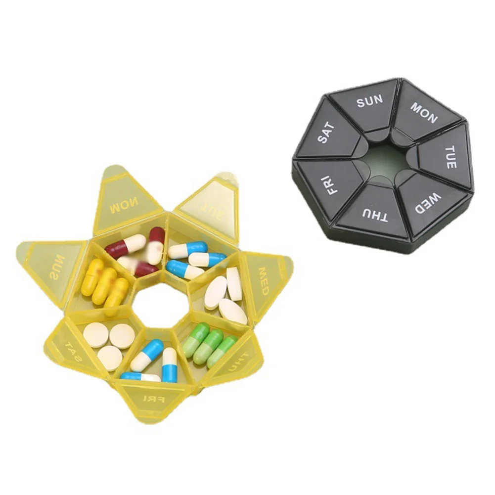 2pcs Pill Box Plastic Daily Organiser Medicine Tablet Storage Dispenser Sealed Moisture-Proof Round Pill Box Seven Lattice
2pcs Pill Box Plastic Daily Organiser Medicine Tablet Storage Dispenser Sealed Moisture-Proof Round Pill Box Seven Lattice