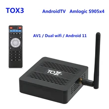 Tox3 TV BOX Smart TV Amlogic S905X4 2GB 16GB 4GB 32GB Dual Wifi Gigabit BT4.1 Support AV1 4K Android 11