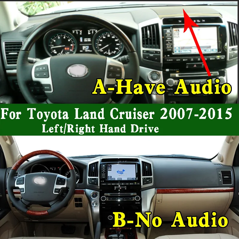 

For Toyota Land Cruiser 200 J200 J202 2007-2015 Dashmat Dashboard Cover Protective Sunscreen Pad Anti-Dirt Proof Dash Mat