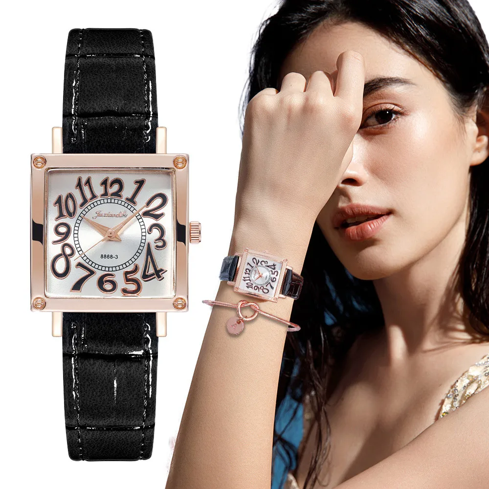 Fashion Square Women's Watches 2022 New Ladies Quartz Wristwatches Simple Number Female PU Black Leather Clock Zegarek Damski
Fashion Square Women's Watches 2022 New Ladies Quartz Wristwatches Simple Number Female PU Black Leather Clock Zegarek Damski