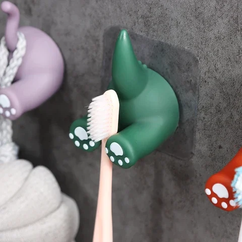 

Animal Hook Storage Brush Key Toothbrush Holders Bathroom Hanger Towel Cute Accessori Wall Rack Dog Tail Hooks Cartoon Sticky