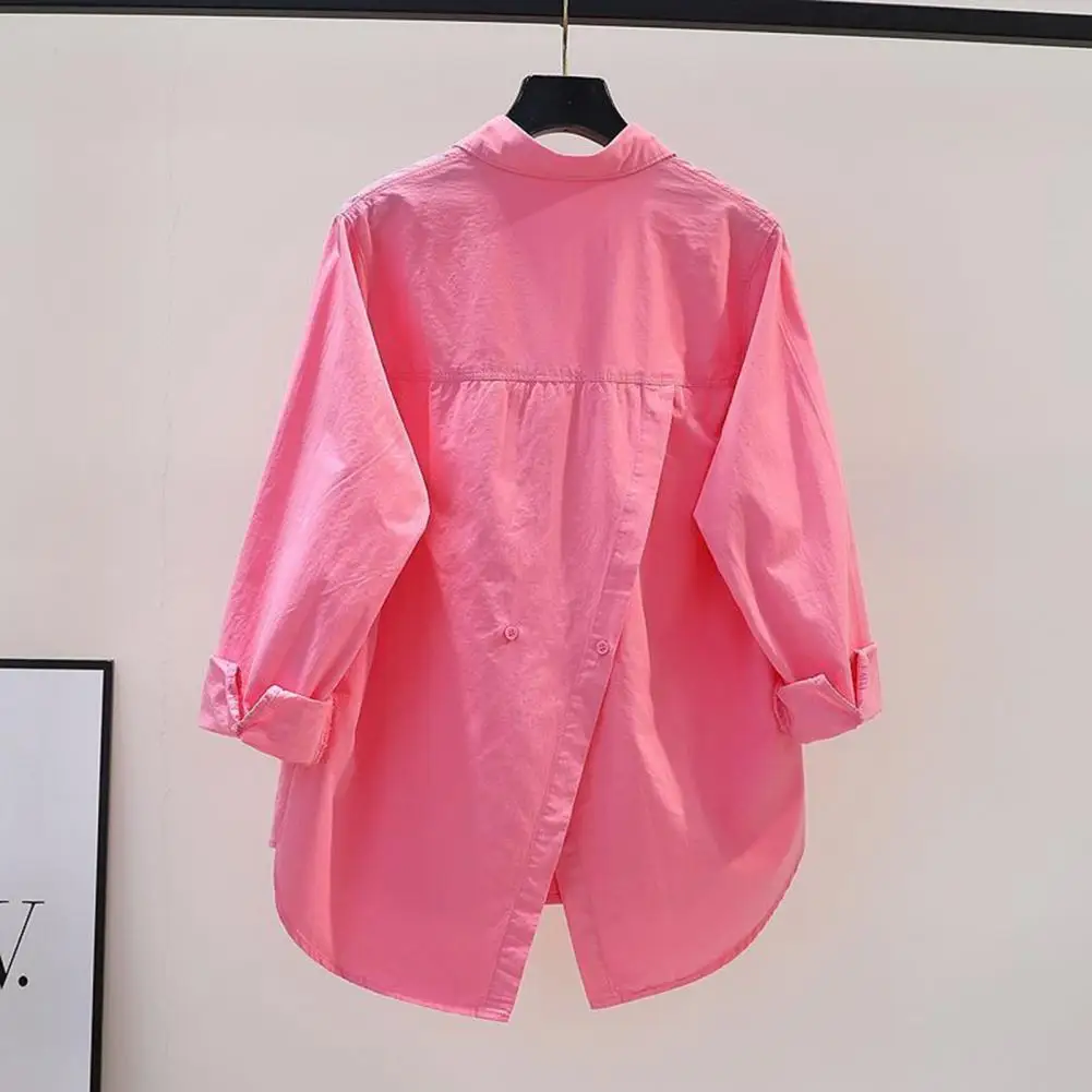 Women Office Wear Top Stylish Women's Spring Fall Shirt with Turn-down Collar Solid Color Irregular Hem Casual Commute for Lady
Women Office Wear Top Stylish Women's Spring Fall Shirt with Turn-down Collar Solid Color Irregular Hem Casual Commute for Lady