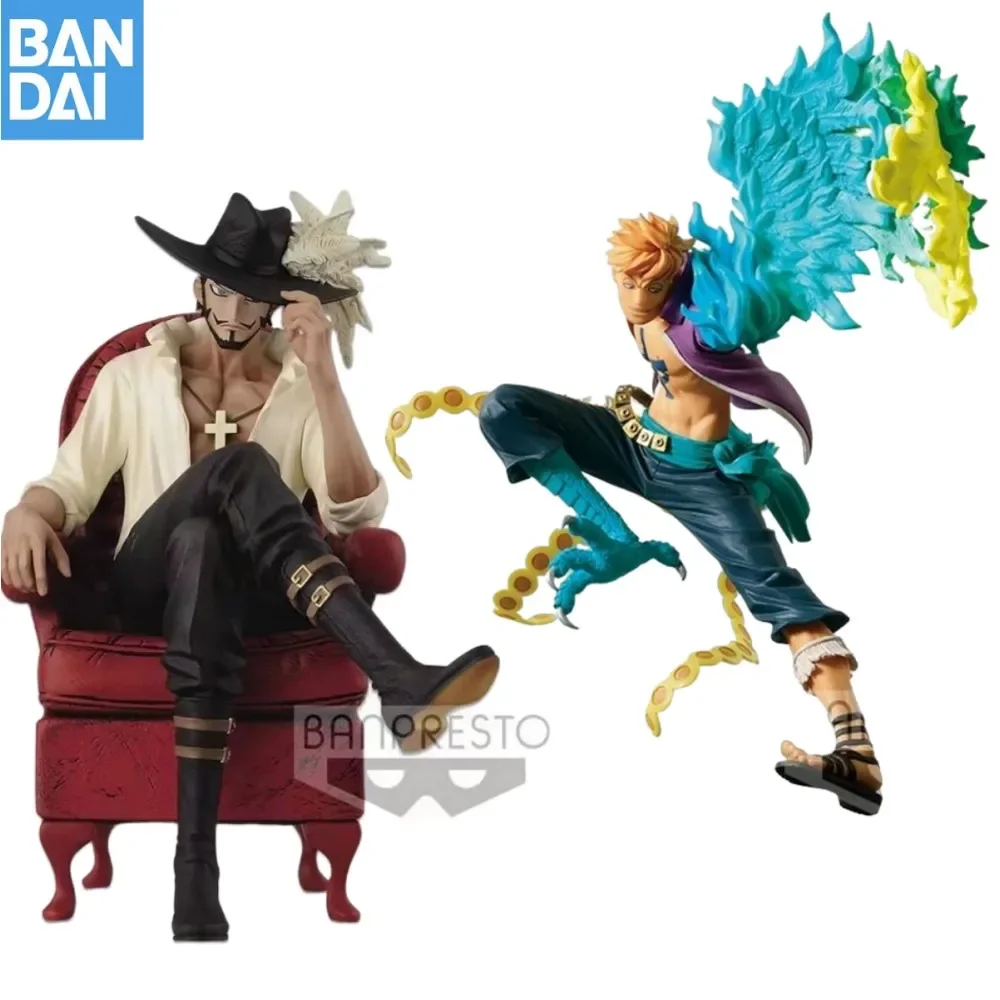 

Bandai Original One Piece Anime SC Marco Dracule Mihawk Action Figures Model Top Battle Undead Bird Doll Toys Gifts for Kids