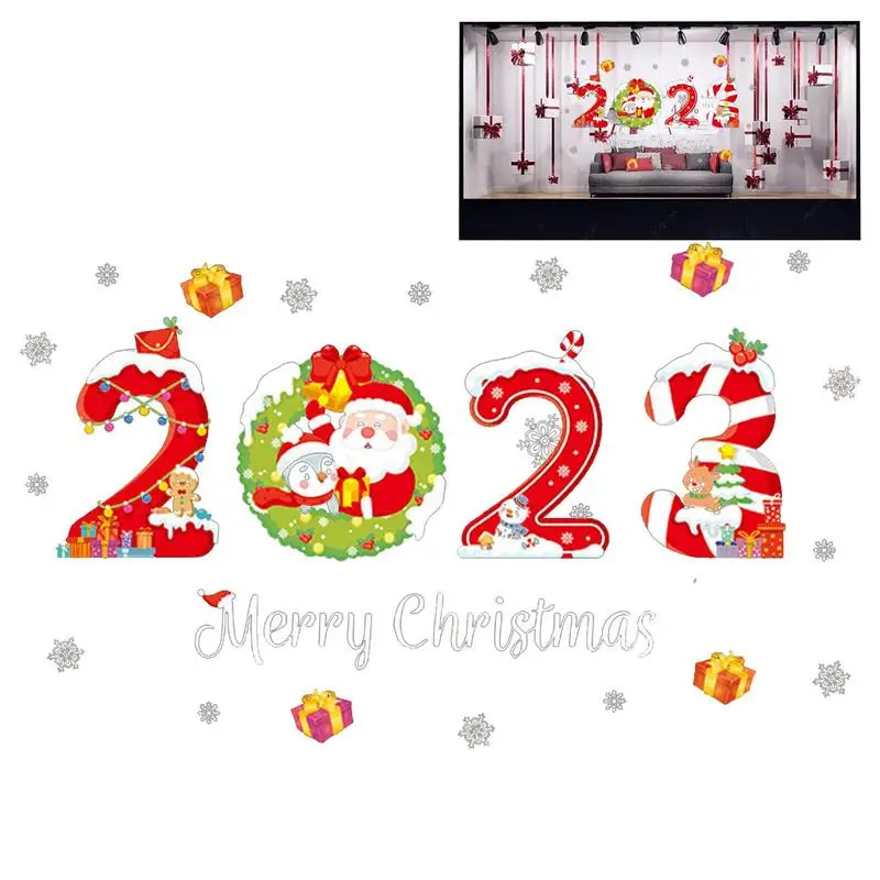 

Новогодние наклейки на окно для дома Рождественская Наклейка на стену детская комната Новогоднее украшение 2022