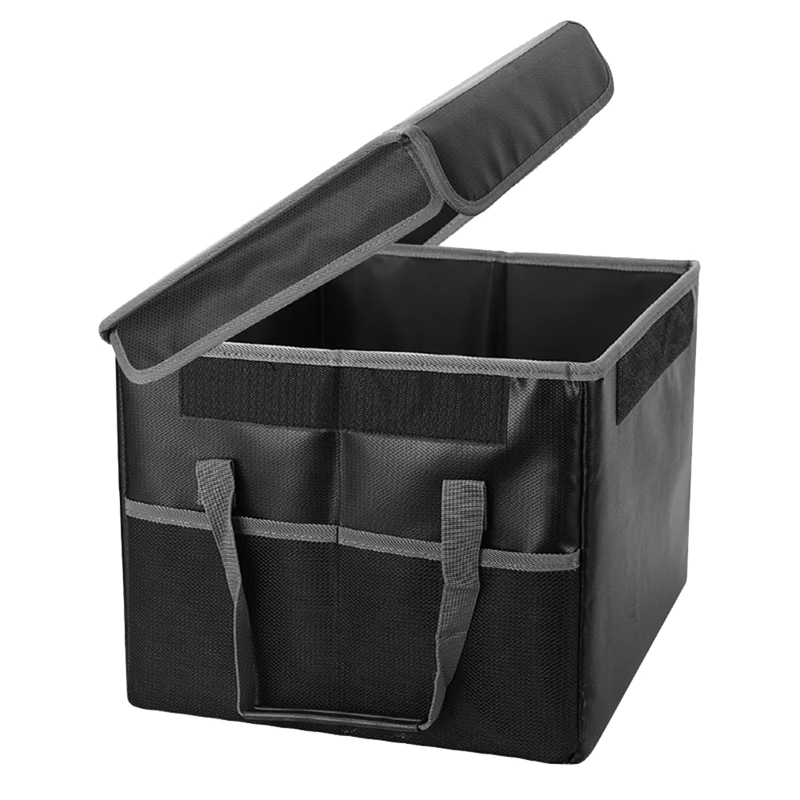 

1 Piece Waterproof Office Storage & Organization Portable Safe File Collapsible With Lid Black