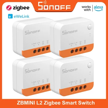 SONOFF ZBMINI L2 익스트림 지그비 스마트 스위치, 중립 와이어 불필요, DIY 양방향 제어, 지그비 허브 브리지, 알렉사 구글