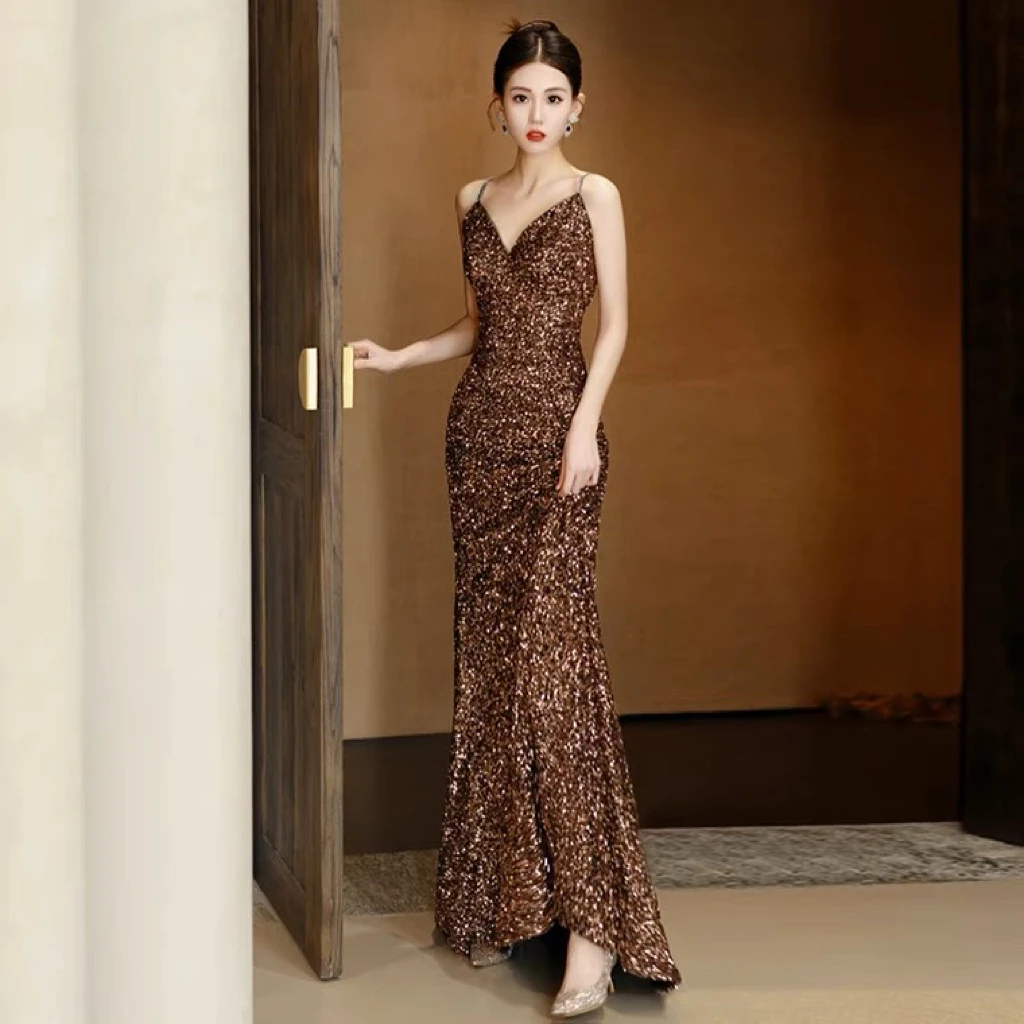 Brown Sequins Cocktail Dresses Mermaid Chain Spaghetti Strap Sleeveless Vintage Sexy Backless Evening Prom Beach Party Gowns New
Brown Sequins Cocktail Dresses Mermaid Chain Spaghetti Strap Sleeveless Vintage Sexy Backless Evening Prom Beach Party Gowns New